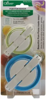 Clover 3126 Pom-Pom Makers Large-2.5" & 3.375" 2/Pkg (3Pk)