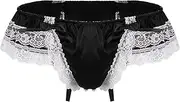 [Generic] Plus Size for Women 3X Butt Low Sexy Briefs Lace Open Thong Panties Underwear G-String Mens Lime Lingerie for Women