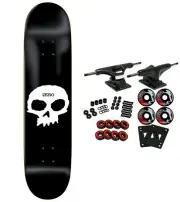 Zero Skateboard Complete Single Skull Black/White 8.62"