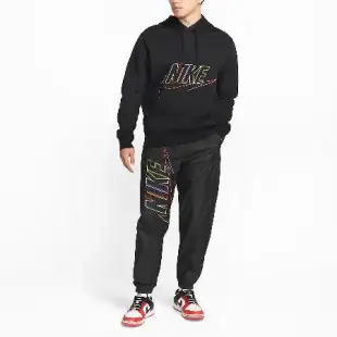 Nike 長褲 Club Pants 男款 黑 彩色 大勾 刺繡 寬版 縮口褲 DX0622-010