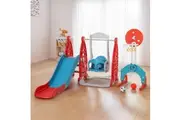 Keezi Kids Slide Swing Set Basketball Hoop Rings Football Outdoor Toys 140cm Red