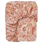 RODGERSIA fitted sheet, pink/white, Single