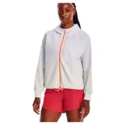 Under Armour Women's Woven Full-Zip Jacket, (100) Wh/Gray Mist/Mellow Orange, XS