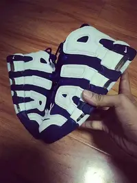 在飛比找Yahoo!奇摩拍賣優惠-Nike Air More Uptempo 皮朋 白藍色 大