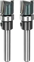 uxcell 2pcs Pattern Flush Trim Router Bit 1/4" Shank 15/32" Cutting Length 1/2" Cutting Dia with Top Bearings Straight Precise Cutting Woodworking Milling Cutter Tool for Edge Trimming