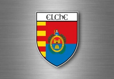 Sticker decal souvenir car coat of arms shield city flag spain elche