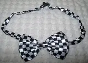 Kids Boys Girls Children Black&White Checkered Adj Pre-Tied Strap Bow Tie-New!