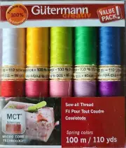 Gutermann Thread 10 Spools 110 Yards Each Spring Colors 100% Polyester