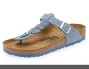 Birkenstock Gizeh Braided Leather Slide Sandal Blue EU 41, US Womens 10 / Mens 8