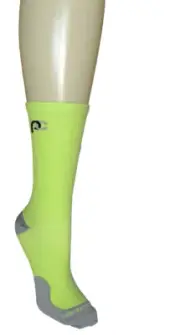 LG/XL Men's 11-13 Women's 11-14 Racer, Neon Lime Compression Mid-Calf High Socks