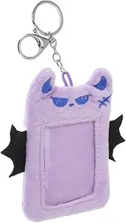 Didiseaon Devil Wings Card Holder Plush Card Holder Lavender Plastic