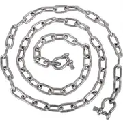 VEVOR Anchor Chain, 20\' x 5/16\" 316 Stainless Steel Chain, 3/8\" Anchor Chain Shackle, 3230kgs Anchor Lead Chain Breaking Load, 4291kgs Anchor Chain