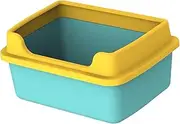 Cat ES for Indoor Cats High Sides with Scatter Shield Open Air Tall Kitty Litter Tray, Cat Litter Pan Medium, Kitten Litter Pan, Green