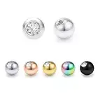 10PCS Stainless Steel Replacement Ball Thread Bead with Clear CZ Body piercing