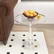 Simple Acrylic End Table Clear Acrylic Coffee Table Bedside Table w/ Solid Post