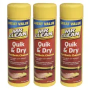 3PK Mr Clean Quik & Dry 40cm Car/Window Synthetic Chamois/Shammy Cleaning Cloth