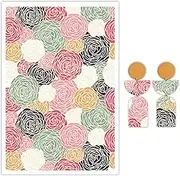 Briartw 10 Sheets Polymer Clay Transfer Paper - Per Sheet 5.82 x 3.93 inch Water-Soluble Transfer Sheets for DIY Clay Jewelry Making Disposable Stickers -Colorful Rose Pattern