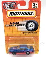 1990 MATCHBOX SUPERFAST MB 59 BLUE T-BIRD TURBO COUPE NEW IN PACKAGE