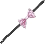 [JEWEDECO] Men Adjustable Sequin Bow Tie Pre Tied PU Leather Accessory for Formal Events Weddings and Parties Comfortable Fit