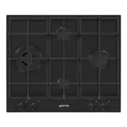 Smeg 60cm Classic FFD 3 Burner+ Wok - Matte Black
