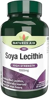 Natures Aid Lecithin, 1200 mg, 90 Softgels (Produced from Naturally Sourced, Non-GM Soya Beans, Source of Phospholipids, Made in the UK)