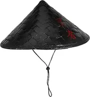 [COMPUKAS] Ninja Bamboo Hat Unique Japanese Samurai Cap for Cosplay Parties Stage Performances Lightweight Decorative Straw Hat Diameter for Costume Accessories
