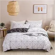 Fashion Geometric Printed Duvet Cover Set King Size Bedroom Home Queen Size Bedding Sets Double Single Comforter Covers Bed Set(4,2 Pillowcase 50x75cm)