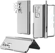 [Eabhulie] for Galaxy Z Fold4 Case with Pen, Magnetic Hinge Protection Built in Screen & Camera Lens Protector Cover for Samsung Galaxy Z Fold 4 5G Silver