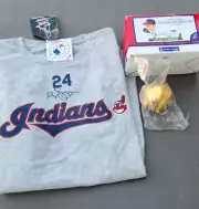 Chief Wahoo Grady Sizemore 2007 Rawlings Gold Ball T-Shirt Bobblehead New