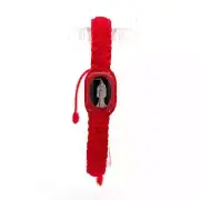 Santa Muerte Blanca Pulsera Hilo Rojo Ajustable Hecho a Mano Santisima NUEVO