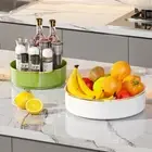 Large Capacity 360° Rotating Spice Rack Round Fruit Storage Tray Desktop