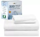 Luxury White California King Size Bed Sheets, Buttery Soft 800 Thread Count 1...
