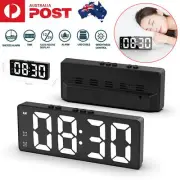 Electronic Digital Mirror Alarm Clock LED Bedside Time Temperature Display Clock