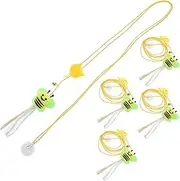 Cute Cat Toys Set 5pcs Hanging Door Swing Teaser Toys Elastic Rope Bells for Indoor Cats
