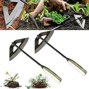 Garden Tools Hollow Hoe, All-Steel Hardened Hollow Hoe, Sharp Durable Garden Edger Weeder, Hoe Gardening Tool Hand Shovel Weed Puller Accessories for Backyard Weeding, Loosening Farm Planting (2PCS)
