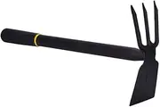 Fork Hoe Loosening Soil Hoe Hoe and Cultivator 2 in 1 Garden Hand Tool Hand Tiller for Loosening Soil Weeding Digging Agriculture Planting Supplies Garden Weeding Tools Garden Hand Tiller
