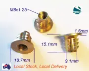 Qty 10 M8 Type B Wood Timber Threaded Flange Knock in Zinc Steel Insert Nut