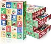 PQCLXUYA 5 Pcs 2025 DIY Christmas Advent Calendar Empty Boxes,Make 24 Days Fillable Countdown Rectangle Boxes Gift,Xmas surprise Gift Boxes,for Adults/Kids (25 * 17 * 4 cm)