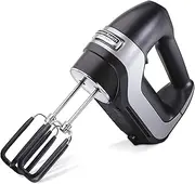 Hamilton Beach - Electric Hand Mixer with 7 Speeds, Digital Hand Stirrer with Quiet DC Motor, Mixer with Softscrape Whisk, Whisk & Dough Hook, Black (62655-CE)