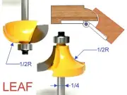 2 pc 1/4" SH 1/2" Radius Drop Leaf Table Router Bit Set S