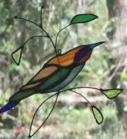 AUSTRALIAN RAINBOW BEE EATER BIRD WATCHER COLLECTOR Stained Glass ART SUNCATCHER