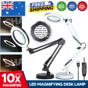 NEW LED Light Magnifying Glass Desk Stand Foldable Lamp Magnifier Clamp Reading
