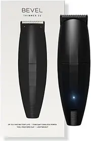 Bevel Beard Travel Trimmer SE for Men - Lightweight Cordless Mustache Trimmer, 4 Hour Rechargeable Battery Life, Tool Free Adjustable Zero Gapped Blade, Barber Supplies, Black (Packaging May Vary)