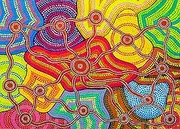 QPuzzles Lionel Phillips Indigenous Art Jigsaw Puzzle Set (Landscape), The Waradjuri Tribe, 70 x 50 cm, 1000 Piece