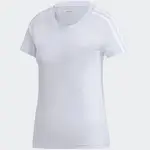 ADIDAS W E 3S SLIM TEE 女生款 上衣 GD3036 短袖 愛迪達 修身 三線 淺藍