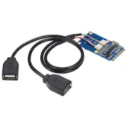 1Pack Mini PCI-E PCI Express to 5 Pin Dual USB 2.0 Adapter Riser Card Extender