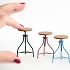 Miniature Stool Revolving, Dollhouse Rotate Stool, room kitchen bar 1:12