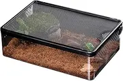Breathable Reptile Terrarium - Portable Feeding Box, Anti-Escape Cage, Clear Viewing Case | Safe Pet House with Ventilation Holes, Stackable Design Perfect, Amphibians, Small Reptiles