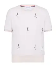 geese-embroidered cotton T-shirt IT40,IT44,IT42,IT38 light pink