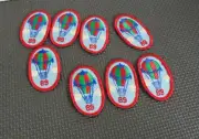 Vintage (80's)Cross Stitch Patch Fabric Hot Air Balloon Lot Of 8